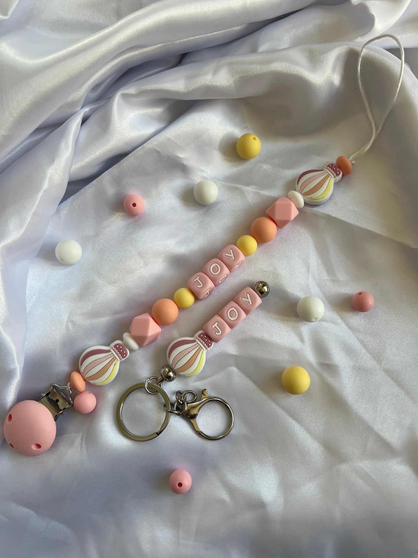 Speenkoord & sleutelhanger set joy